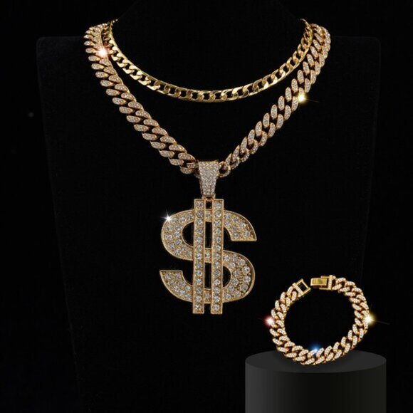 Jewelry set fashion personality dollar symbol necklace jewelry